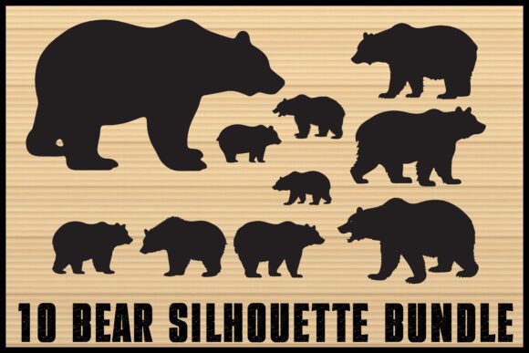 Bear Silhouette Vector Clipart for Real Embroidery Projects