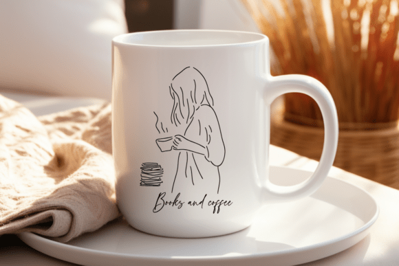 Books and Coffee Svg: A Coffee Lover's Charm for Embroidery Projects