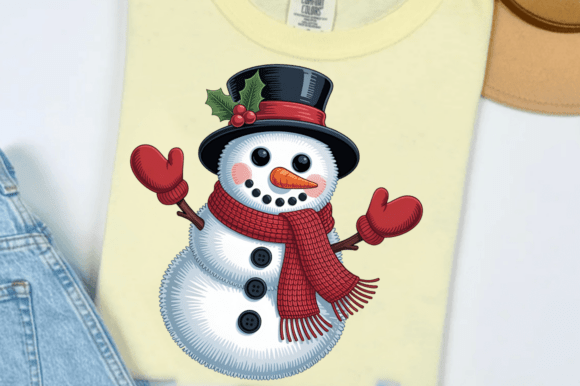 Funny Christmas Crochet Snowman PNG Desi
