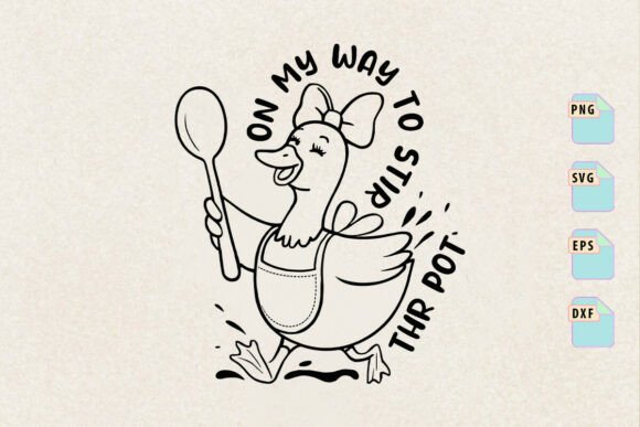 On My Way to Stir the Pot Goose Design