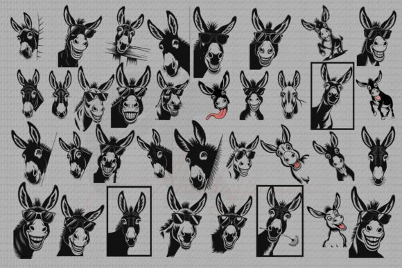 Peeking Donkey SVG Bundle for Embroidery Projects