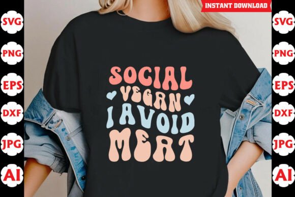 Social Vegan I Avoid Meat Funny Saying